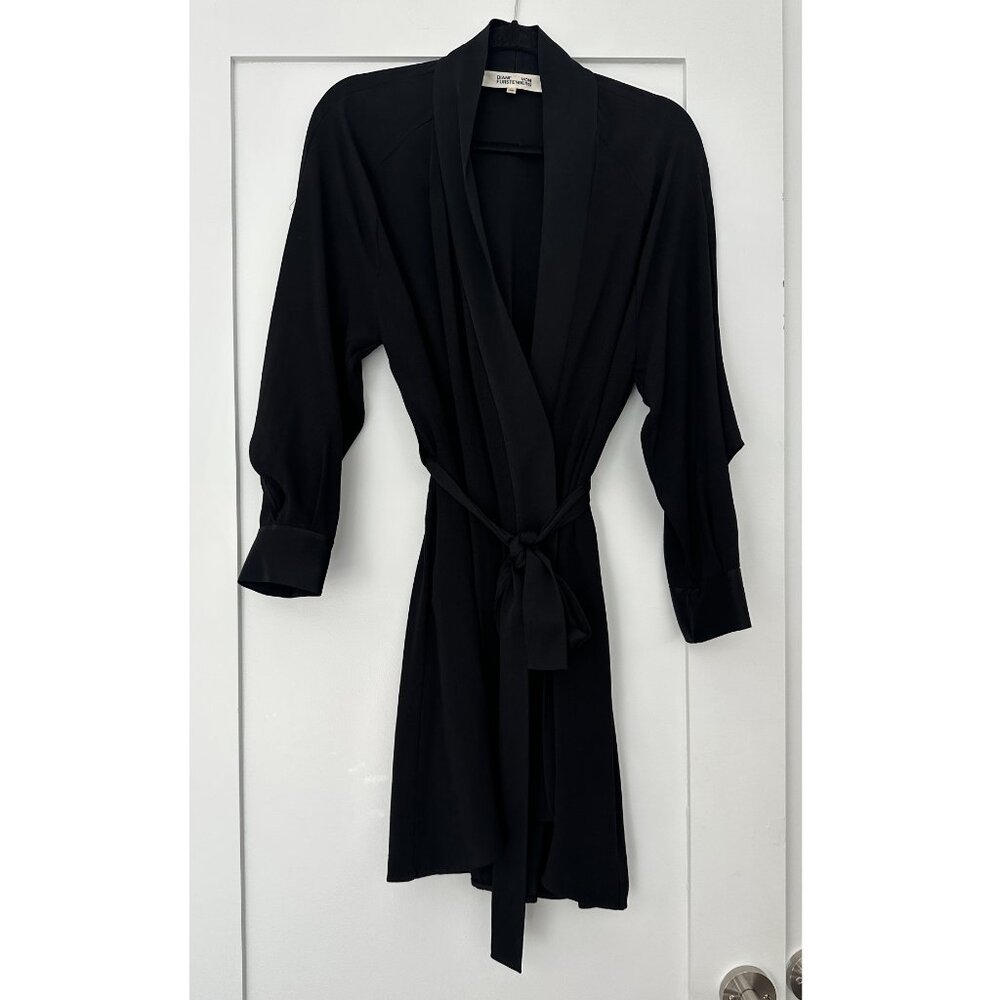 DVF Deon Black Wrap Dress
